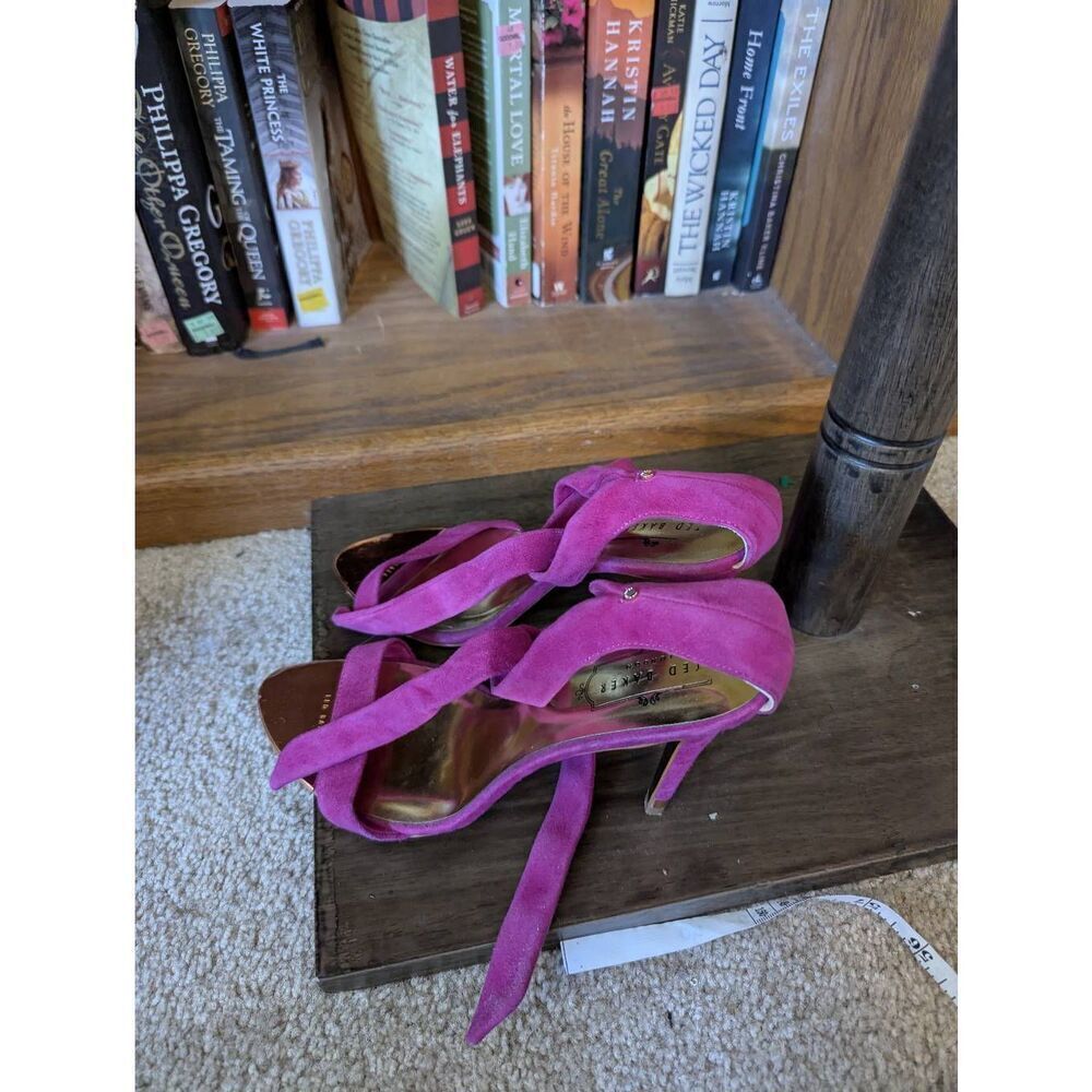Ted Baker London Women's Size 39 US 9 Pink Fuchsia Open Toe Heels Pumps - Picture 3 of 6